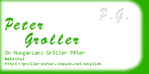 peter groller business card