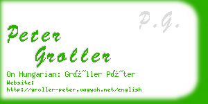 peter groller business card